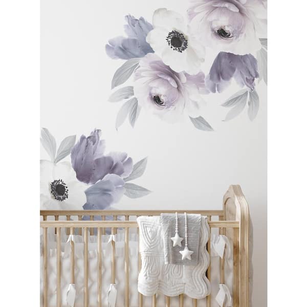 Unbranded Floral Purple Vinyl Wall Sticker