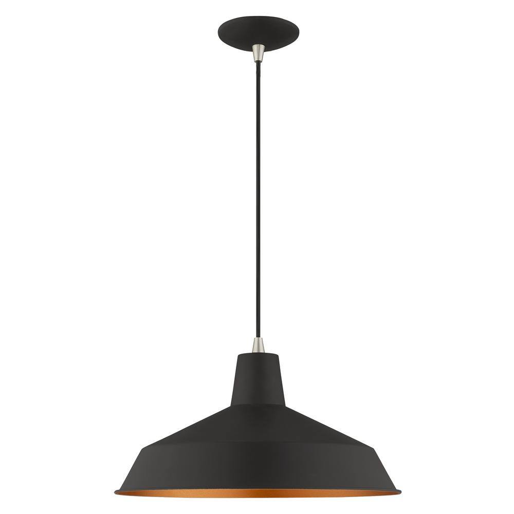 Urban Chic Black Mini Pendant Light with Gold Accents