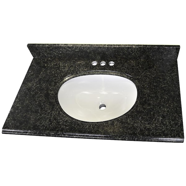 D Granite Single Oval Basin Vanity Top, 25 X 22 Granite Vanity Top
