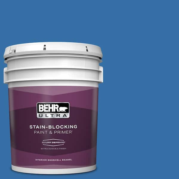 BEHR ULTRA 5 gal. #P520-6 Mega Blue Extra Durable Eggshell Enamel Interior Paint & Primer