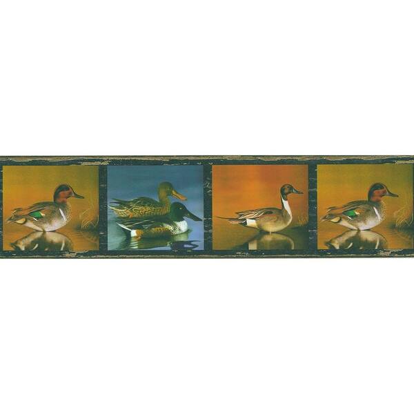 Brewster Multi Color Duck Pond Wallpaper Border Sample