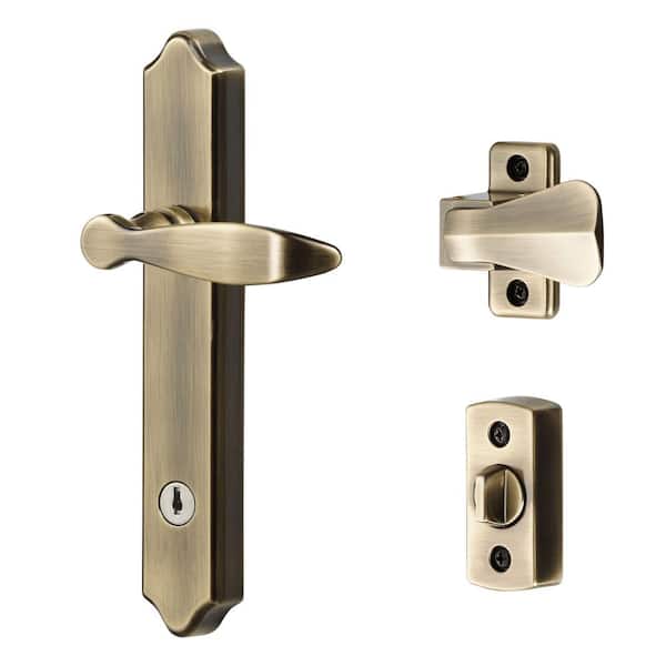 IDEAL SECURITY ML Lever Set with Keyed Deadbolt (USA Antique Brass)