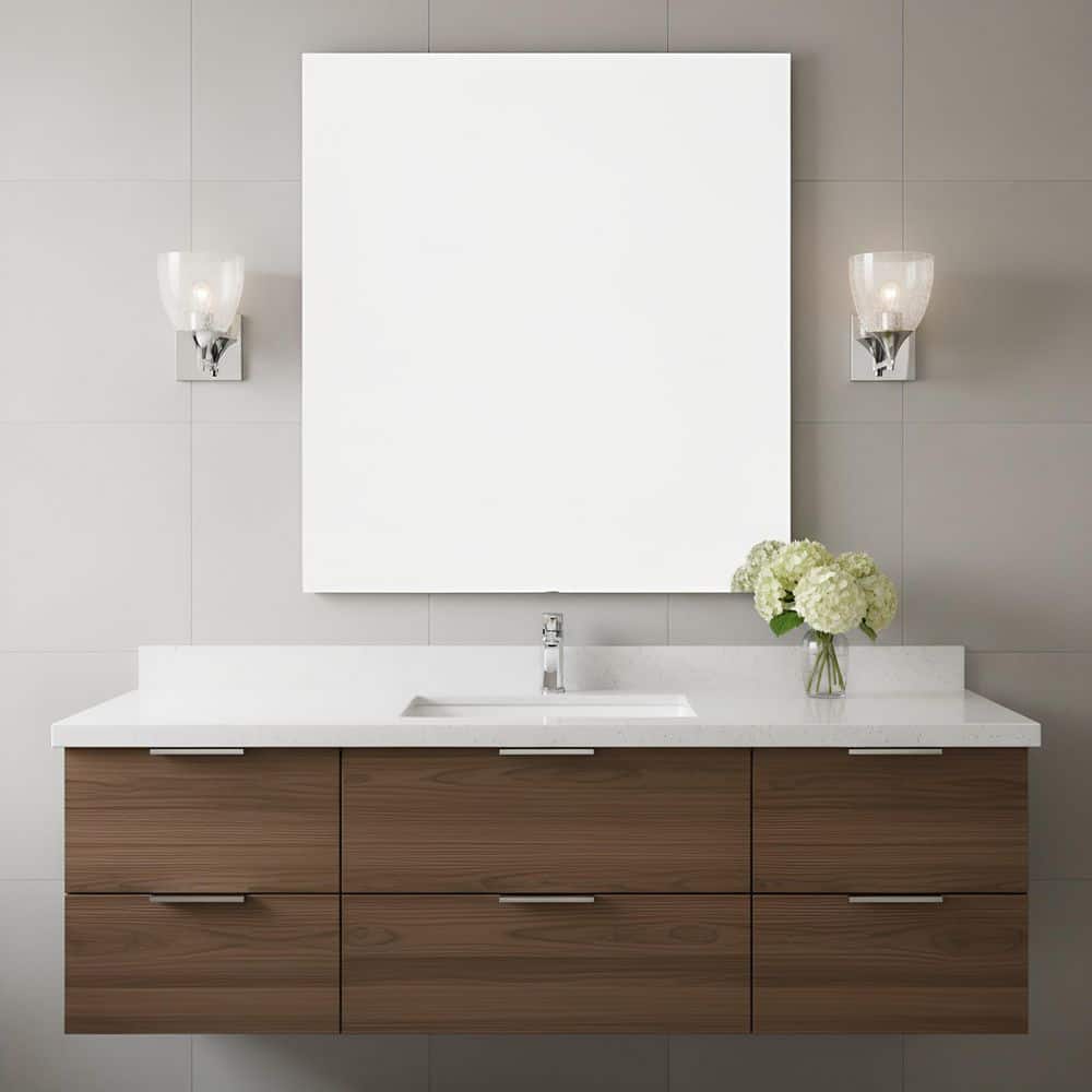 Toffino 6 in. W x 8.875 in. H 1-Light Chrome Modern Wall Sconce with Clear Crackle Glass Shade price history on PriceWatchPro