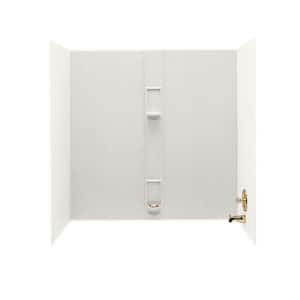 30 in. x 60 in. x 60 in. 5-Piece Easy Up Adhesive Alcove Tub Surround in Bisque