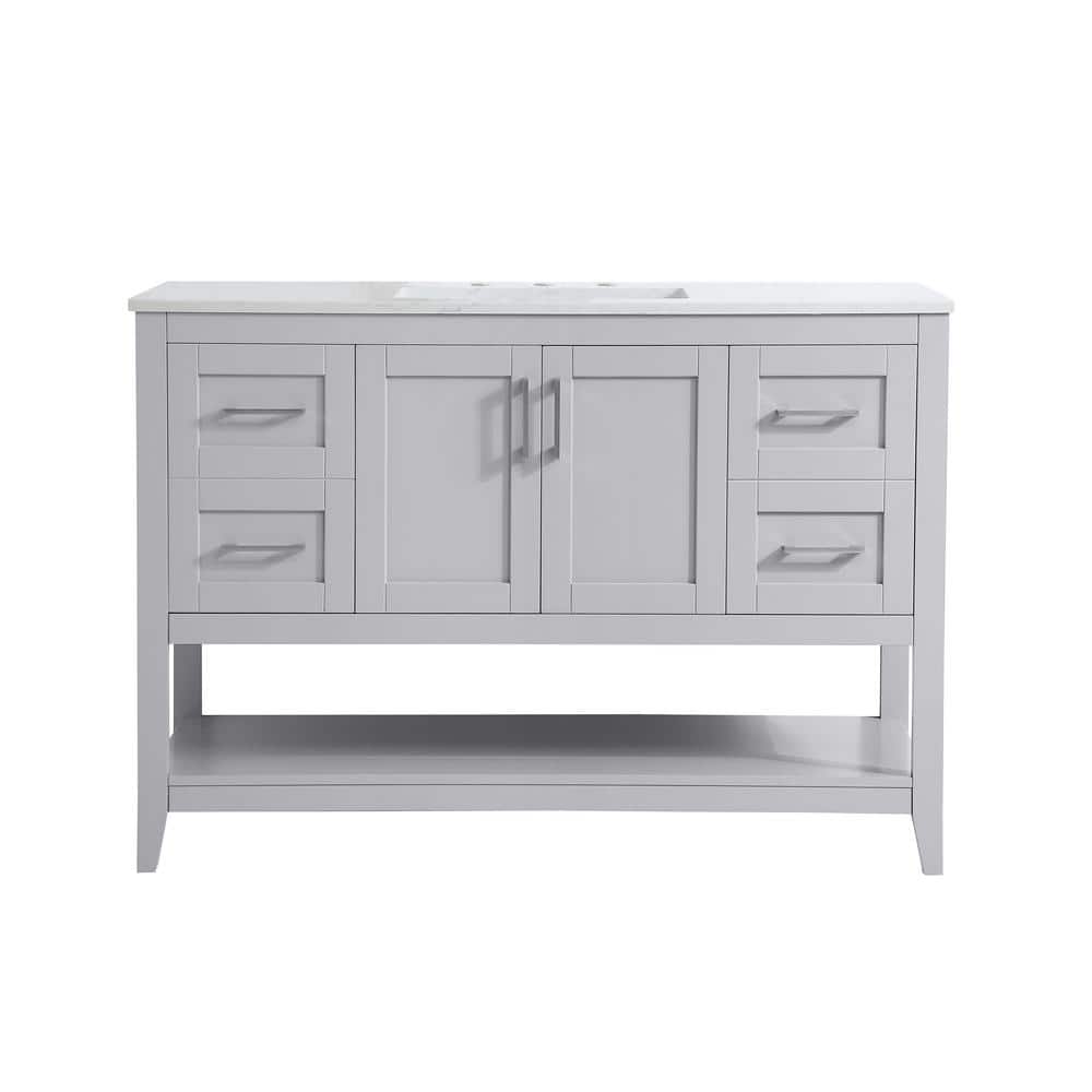 Timeless Home 48 in. W x 22 in. D x 34 in. H Single Bathroom Vanity in Grey