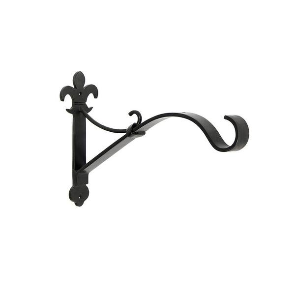 Fleur De Lis Heavy Duty Wall Metal Bracket, Small, 8 in. Tall, Black Powder Coat Finish