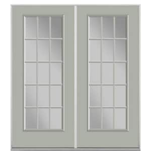 Masonite 72 in. x 80 in. Silver Cloud Steel Prehung Right-Hand Inswing ...