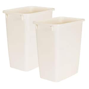 21 Qt. Bisque Rectangular Kitchen Wastebasket Trash Can (2-Pack)