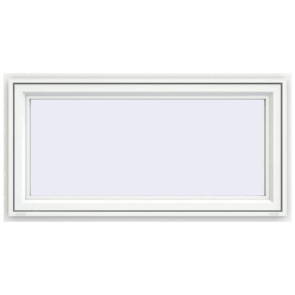JELD-WEN 47.5 in. x 23.5 in. V-4500 Series White Vinyl Insulated Awning Window with Fiberglass Mesh Screen