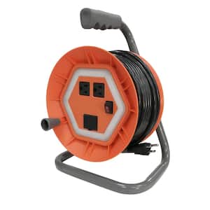 50 ft. 14/3 Extension Cord Reel with LED Area Light and 2-Outlets