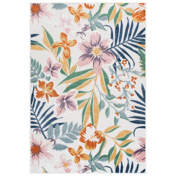 Cabana 6 x 10 Ivory/Multi Floral Area Rug