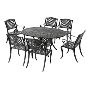 Carysfort Black 7-Piece Aluminum Outdoor Dining Set