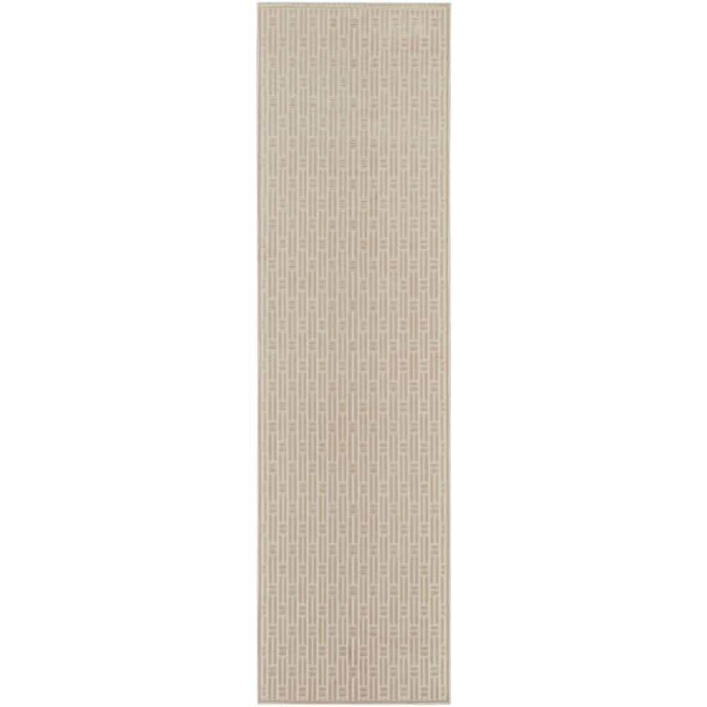 Silver Runner Rug Nourison Washable Charm Silver Ivory 2 ft. x 6 ft. Geometric ...