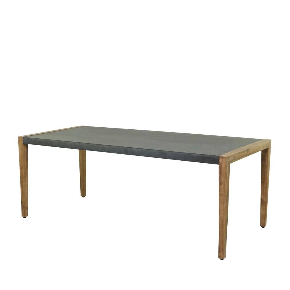 Litton Lane 30 in. Dark Grey Wood Contemporary Outdoor Dining Table