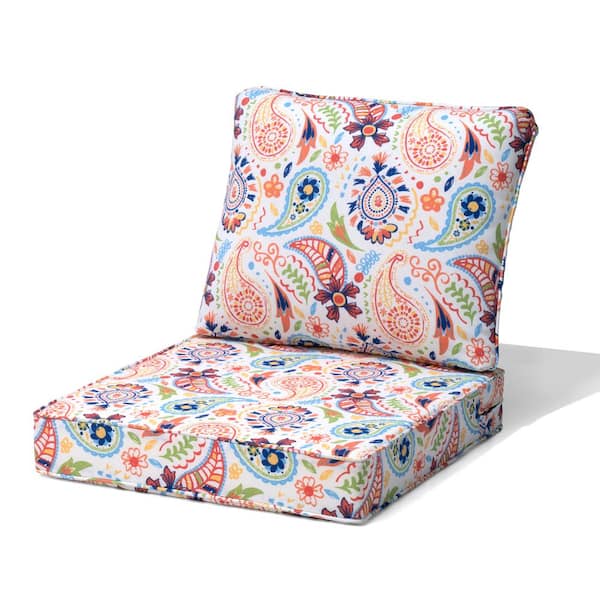 Unbranded 24 in. x 25 in. 2-Piece Deep Seating Outdoor Sectional Cushion in Red Graffiti