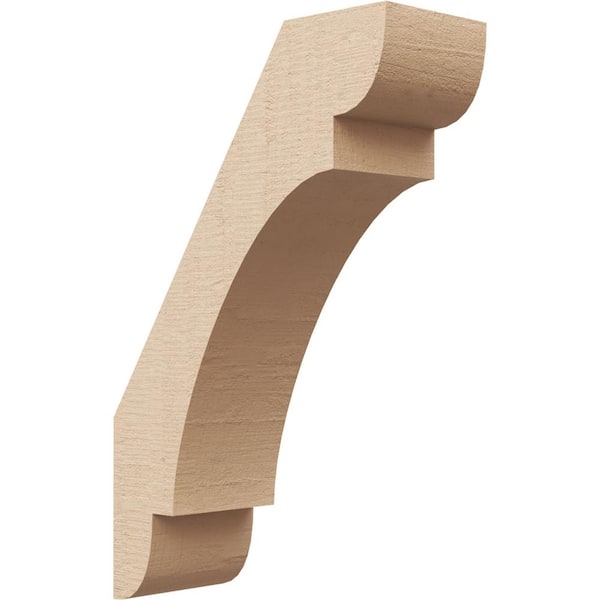 Ekena Millwork 3 in. x 12 in. x 8 in. Olympic Rough Cedar Woodgrain Timberthane Polyurethane Knee Brace, Primed