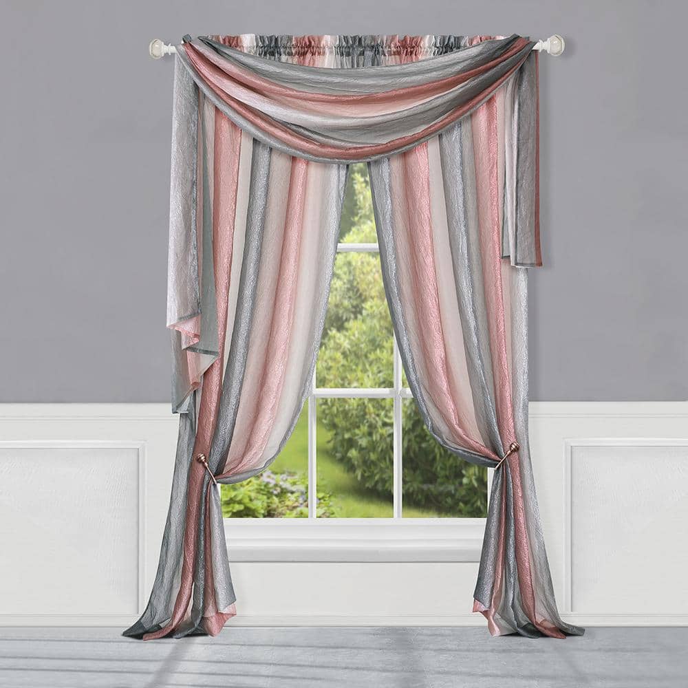 Blush Ombre Light Filtering Polyester Rod Pocket Curtain Panel, 50" x 84"