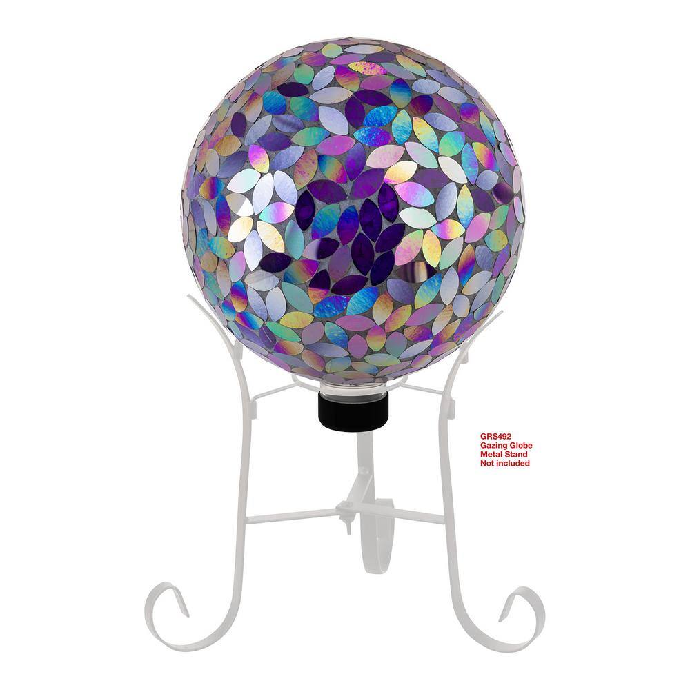 Purple Iridescent Mosaic Glass Gazing Globe, 10" Diameter