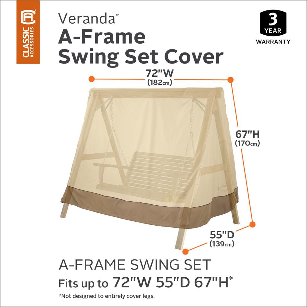 Tan and Brown Water-Resistant A-Frame Swing Cover