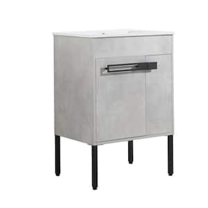 23 in. W x 18 in. D x 34 in. H Bath Vanity Cabinet without Top with 2 Doors Wall-Mounted or Freestanding in Cement Grey