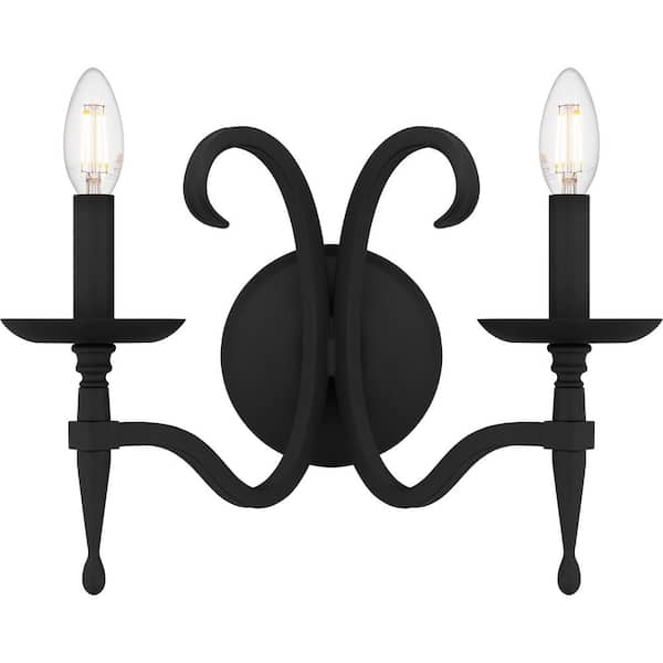 Quoizel Octavia 2 Light Earth Black Wall Sconce OCA8714EK - The Home Depot