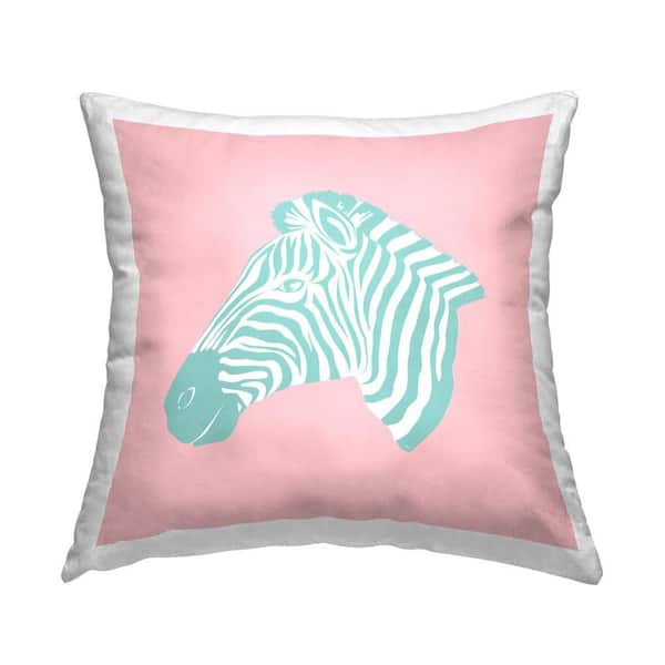 Stupell Industries Minimal Soft Zebra Pink Print Polyester 18 in. x 18 in. Throw Pillow