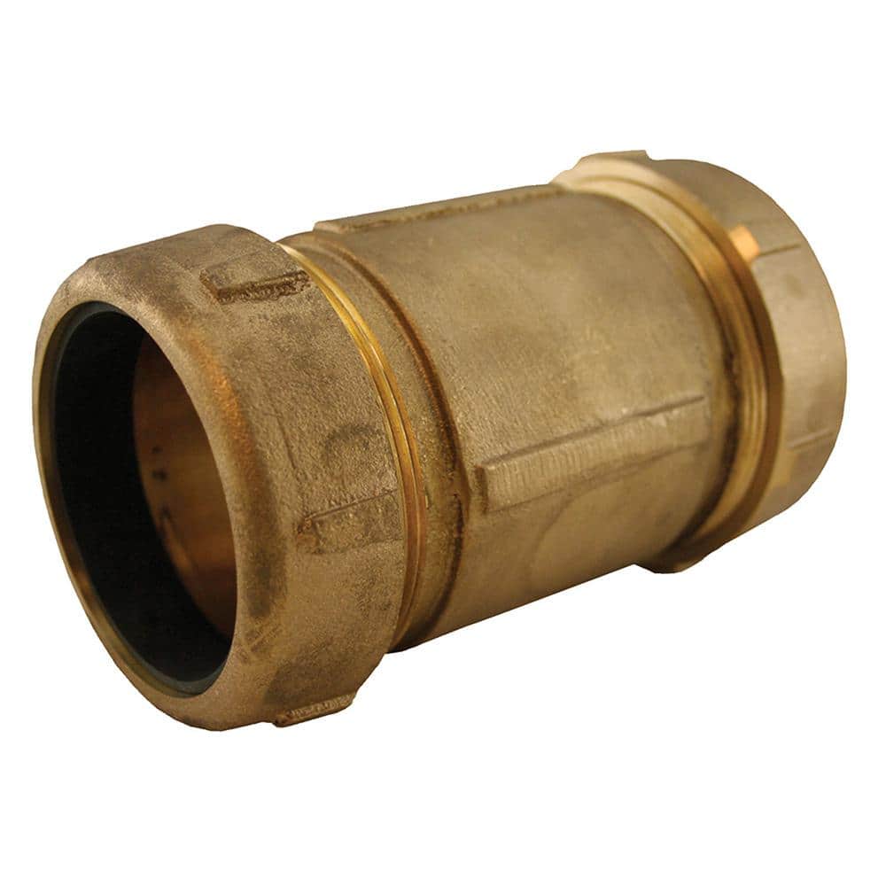 PLUMBFLEX 1/2 In. Nominal Fitting X 3 In. Length Brass Compression Coupling Fitting, With Packing Nut 2234SCR - The Home Depot - View #7