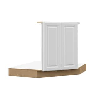 Designer Series Elgin Partially Assembled 42x34.5x23.75 in. Corner Sink Base Kitchen Cabinet in White