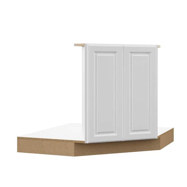 Hampton Bay Designer Series Elgin Partially Assembled 42x34.5x23.75 in. Corner Sink Base Kitchen Cabinet in White
