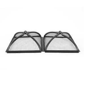The Peak 38 in. Steel Square Domed Spark Screens and Screen Lift for Rectangle Patio Fire Pit