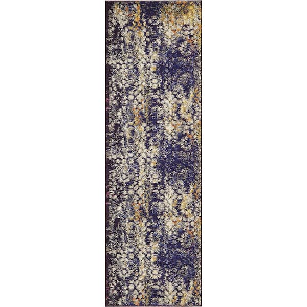 Unique Loom Vita Pollock Navy Blue 2' 0 x 6' 7 Runner Rug