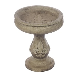 26 in. Tall Fleur Di Lis Concrete Bird Bath