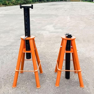 10-Ton High Height Pin Type Jack Stand Set, Adjustable Height (2-Pack)