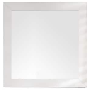 Weston 40 in. W x 40 in. H Rectangular Framed Wall Mount Mirror in Bright White