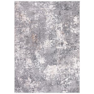 Aston Light Gray/Gray Doormat 3 ft. x 5 ft. Distressed Abstract Geometric Area Rug