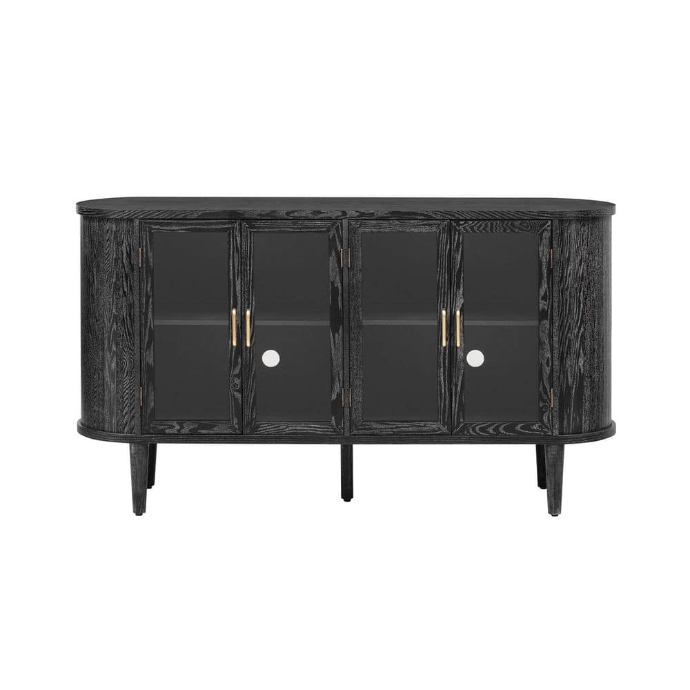 59.80 in. W x 15.70 in. D x 33.80 in. H Black Light Luxury Style Cabinet with Four Linen Cabinet Doors price history on PriceWatchPro