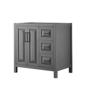 Daria 35 in. W x 21.5 in. D x 35 in. H Single Bath Vanity Cabinet without Top in Dark Gray