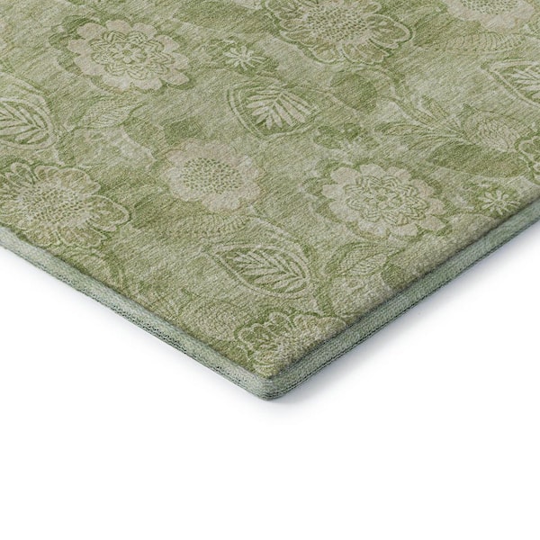 Mayfield Premium Machine Washable Abstract AMF1939 Sage 10 ft. x 14 ft. Area Rug