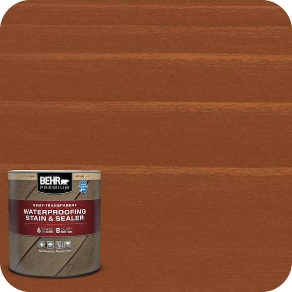 BEHR PREMIUM 1 qt. #ST-130 California Rustic Semi-Transparent Waterproofing Exterior Wood Stain and Sealer