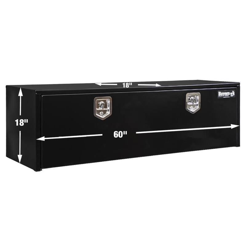 18 in. x 18 in. x 60 in. Gloss Black Steel Underbody Truck Tool Box