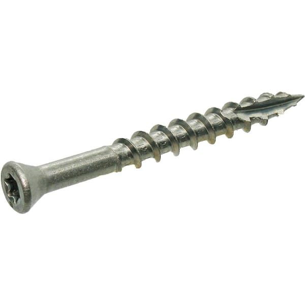 Grip-Rite #7 x 1-5/8 in. 305 Stainless Steel Star Drive Trim Head Wood Screws 1 lb. Box