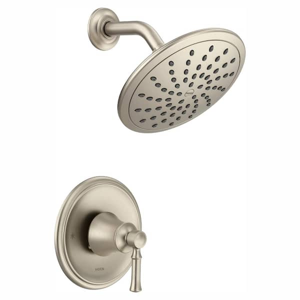 MOEN Dartmoor Posi-Temp Rain Shower Single-Handle Shower Only Faucet Trim Kit in Brushed Nickel (Valve Not Included)