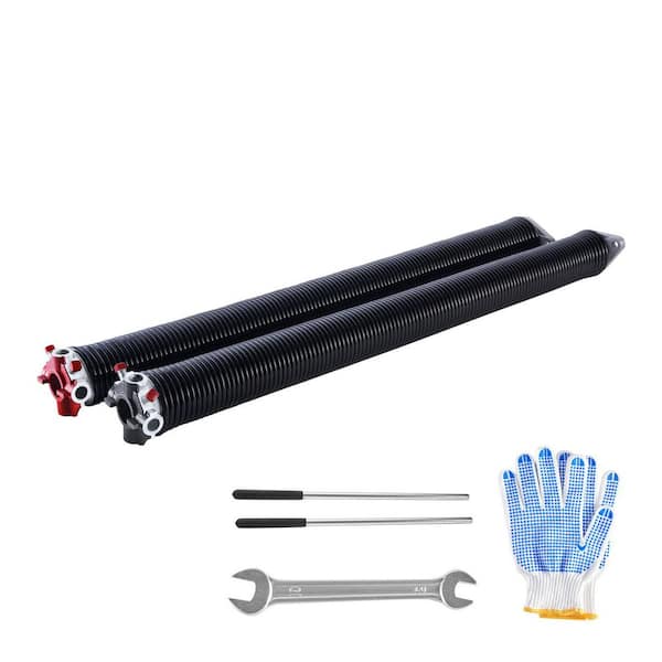 Garage Door Torsion Springs Pair of 0.234 x 2 x 28 in. 16000 Cycles Electrophoresis Black Coated for Replacement