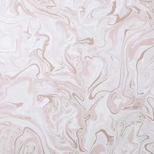 Pink Marble Swirl Peel & Stick Vinyl Wallpaper