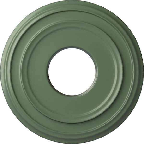 Ekena Millwork 1-1/8" x 12-3/8" x 12-3/8" Polyurethane Classic Ceiling Medallion, Hand-Painted Athenian Green
