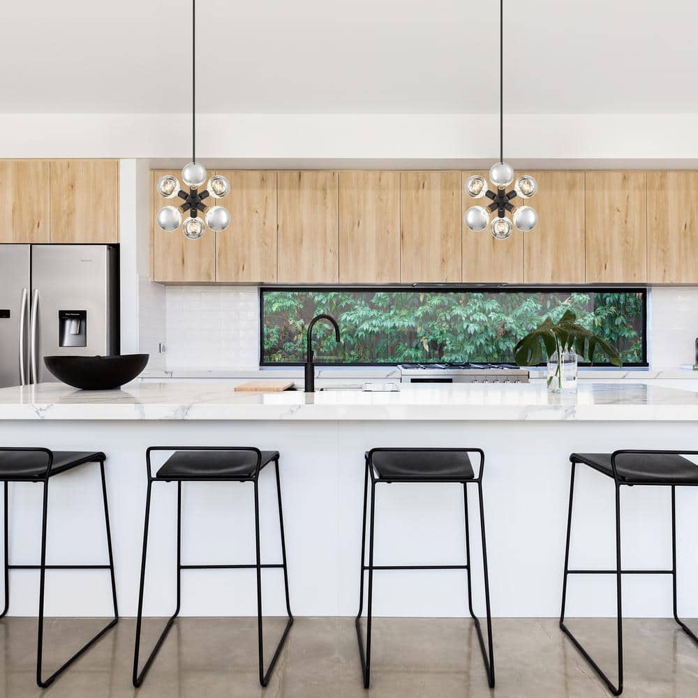 Gambit 6-Light 7'' Matte Black Mid-Century Modern Pendant