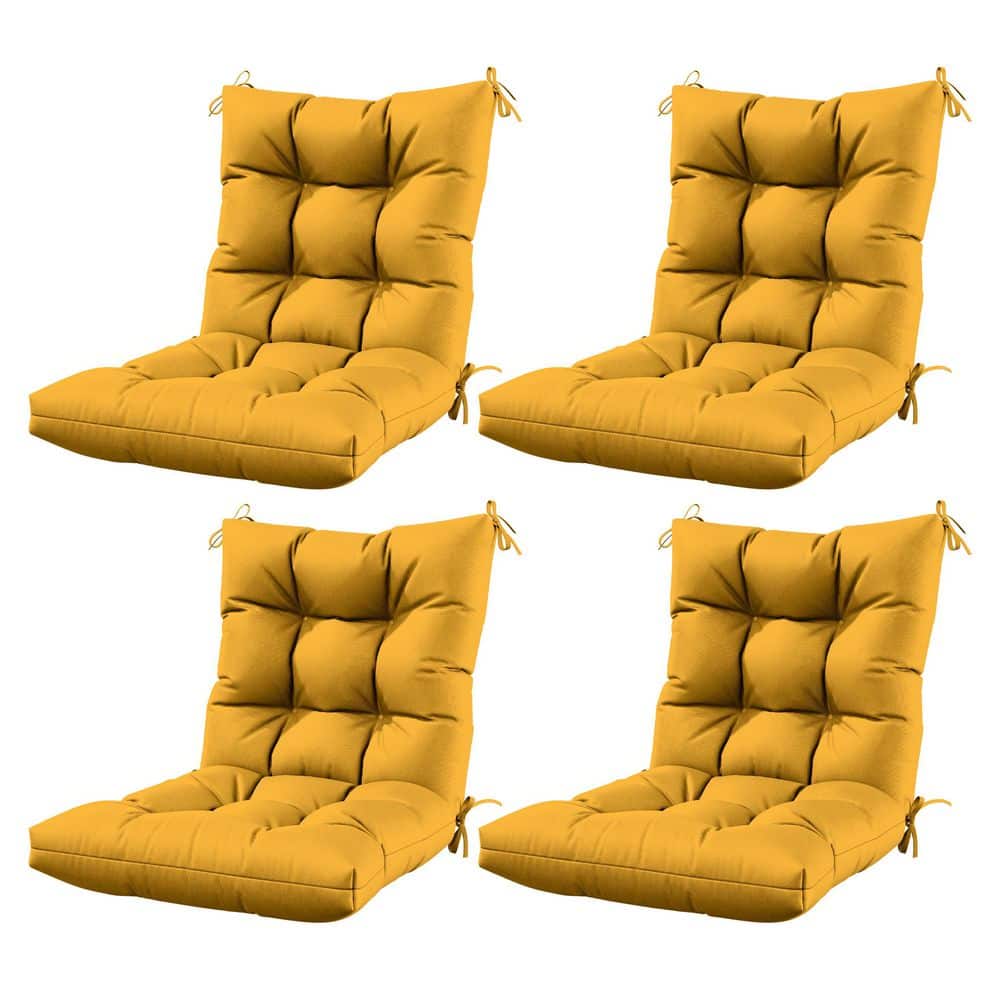 44.5 in. x 22.5 in. x 5 in. Outdoor Chair Cushion Tufted Seat and Back Patio Furniture Cushion Set Yellow (4-Pack) price history on PriceWatchPro