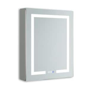 24 in. W x 30 in. H Rectangular Frameless Recessed/Surface Mount Right Medicine Cabinet with Mirror and LED