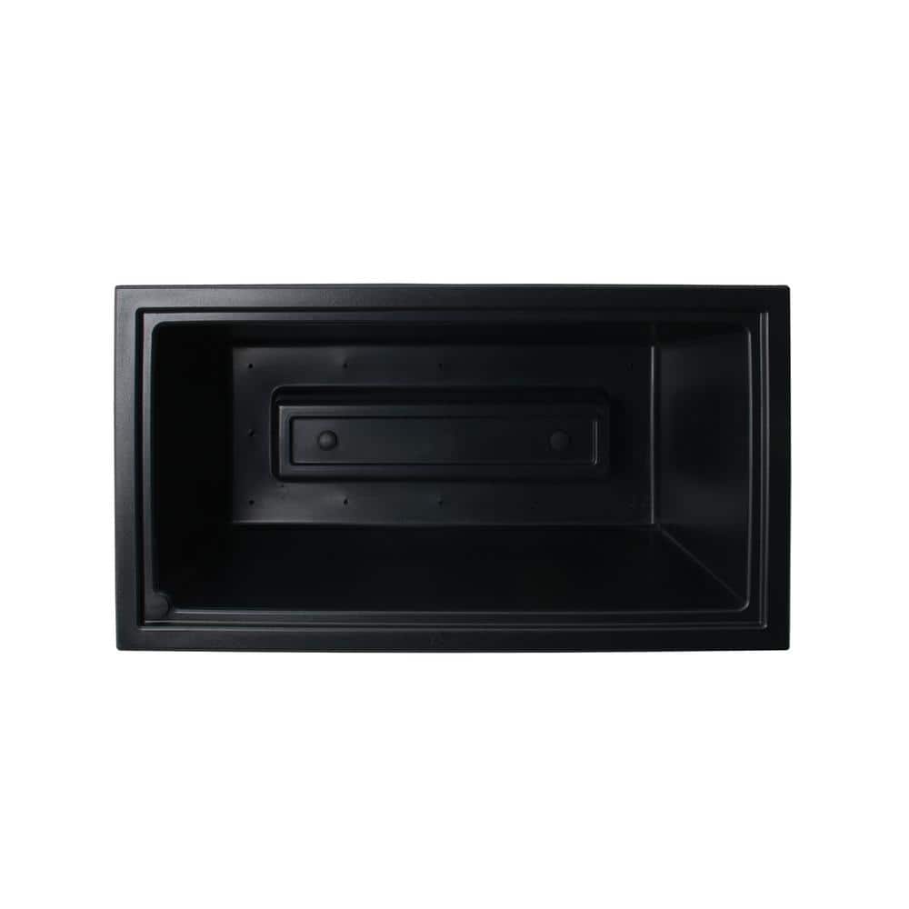 Large Black Self-Watering Rectangular Outdoor Planter