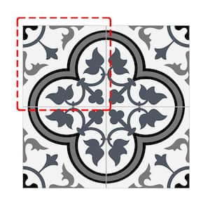 Patterned Blue 6 in. x 6 in. Stone Peel Composite and Stick Encaustic Backsplash Wall Tile (0.25 sq. ft.)